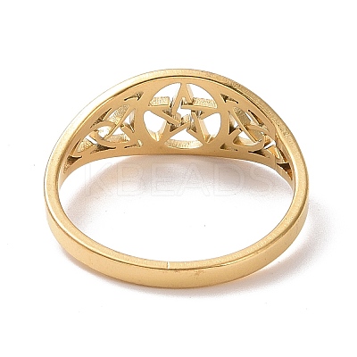 Pentacle with Sailor's Knot Finger Ring LS-RJEW-P037-01G-1