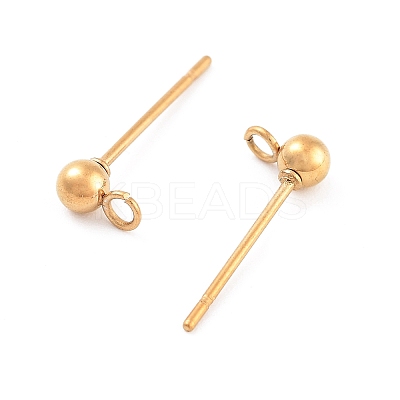 202 Stainless Steel Stud Earring Findings STAS-I324-01G-6mm-1