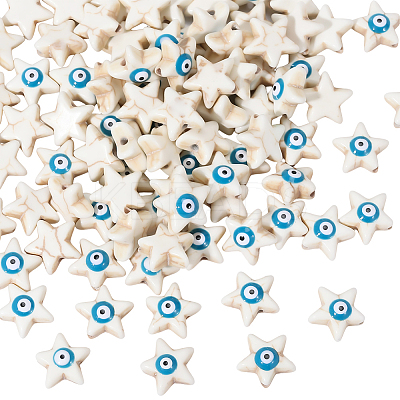 100Pcs Synthetic Turquoise Enamel Beads Strands G-PA0002-24-1
