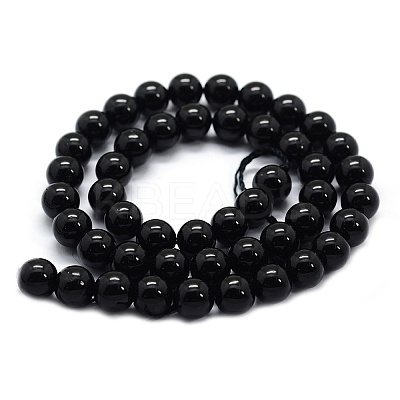 Natural Black Tourmaline Beads Strands LS-G-G763-01-6mm-AB-1