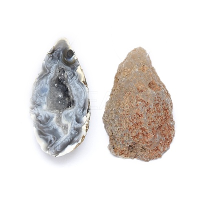 Natural Druzy Geode Agate Pendants G-L516-21-1