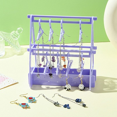 2 Layers Hanger Style Acrylic Earring Storage Display Rack ST-CJ0034-01A-1