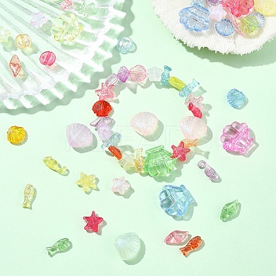 DIY Sea Animal Transparent Acrylic Beaded Bracelets Jewelry Making Kits DIY-YW0010-61-1