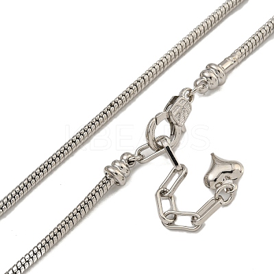 Rack Plating Brass Round Snake Chain Necklaces for Women NJEW-C059-27P-1