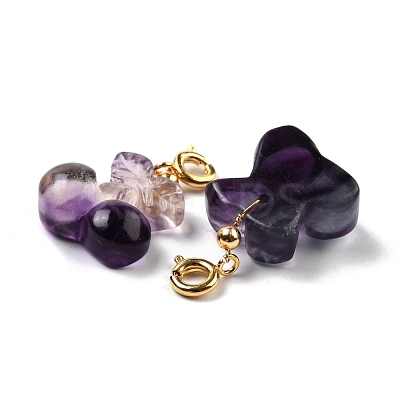 Natural Fluorite Carved Pendants G-J387-95-1