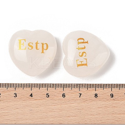 Natural Quartz Crystal Heart Engraving MBTI Figurines Statues for Home Office Desk Decorations G-K353-05J-1