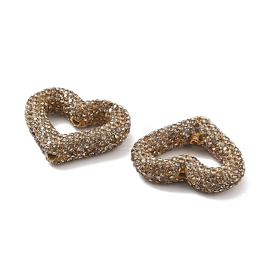 Heart Shape Polymer Clay Rhinestone Beads CLAY-NH0001-09A-02-1