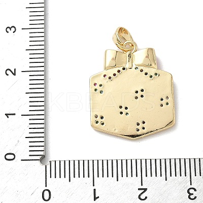 Christmas Brass Micro Pave Cubic Zirconia Pendants LS-KK-K305-07E-02-1