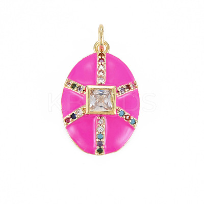 Brass Micro Pave Colorful Cubic Zirconia Pendants ZIRC-S067-238-NF-1
