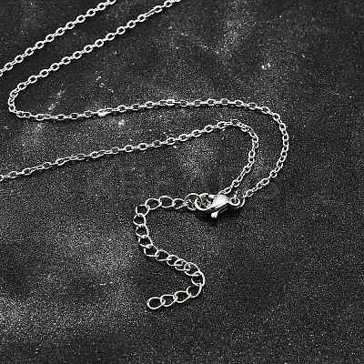 Non-Tarnish 304 Stainless Steel Cable Chain Necklace STAS-T040-PJ204-80-1