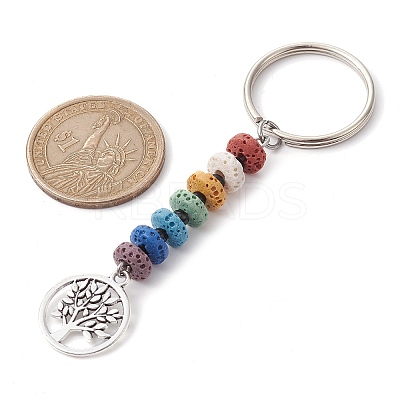 Tree of Life Tibetan Style Alloy Pendant Keychain KEYC-JKC00682-1