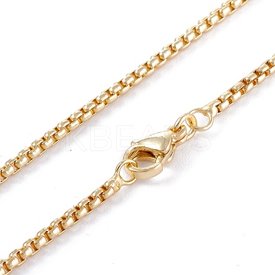 Brass Box Chain Necklaces LS-NJEW-I247-04G-1