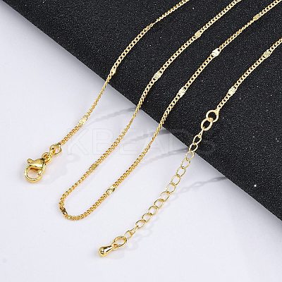 Brass Curb Chains Necklaces for Women NJEW-D302-06G-1