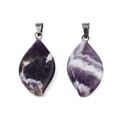 Natural Amethyst Pendants G-S364-076A-02-1