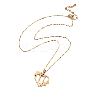 PVD Vacuum Plating 201 Stainless Steel Pendant Necklaces NJEW-R267-02U-G-1