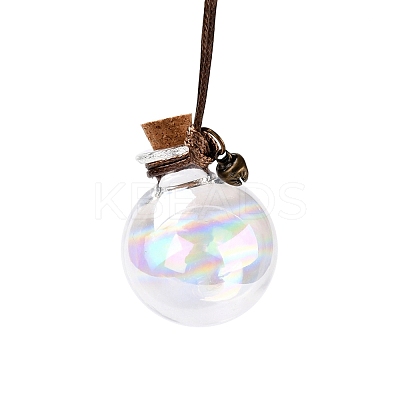 Round Glass Cork Bottles Ornament GLAA-D002-06-1