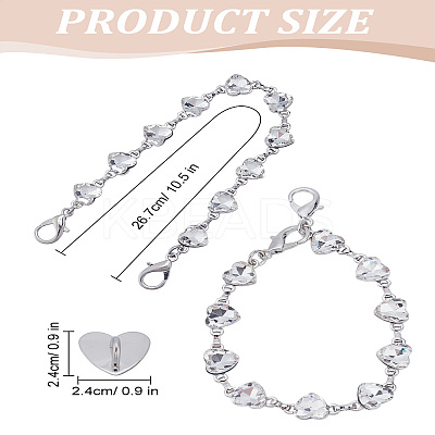 1Pc Zice Alloy Heart Link Chain Mobile Straps HJEW-LP0001-14-1