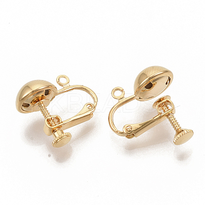Brass Screw On Clip Earring Converter X-KK-T051-43G-NF-1