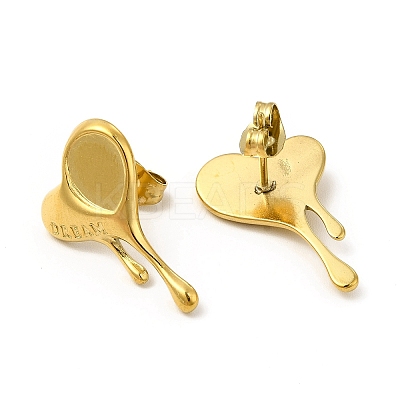 Ion Plating(IP) 304 Stainless Steel Word Dream Stud Earring Settings EJEW-I281-18G-1