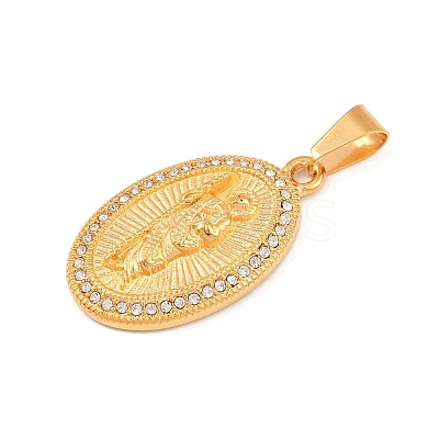 304 Stainless Steel with Rhinestone Pendants STAS-Z171-24G-02-1