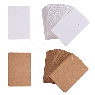200Pcs 2 Colors Rectangle Cardboard Jewlery Display Cards CDIS-SZ0001-18-1