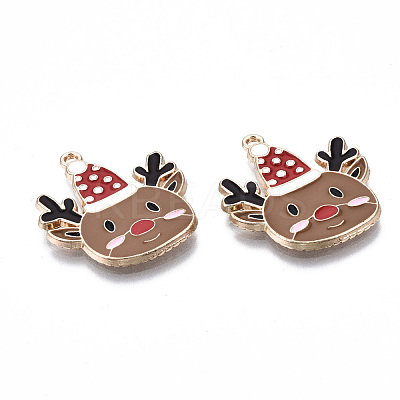 Eco-Friendly Alloy Enamel Pendants ENAM-Q437-064-NR-1