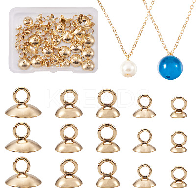 75pcs 5 Styles 304 Stainless Steel Bead Cap Pendant Bails STAS-CD0001-14-1