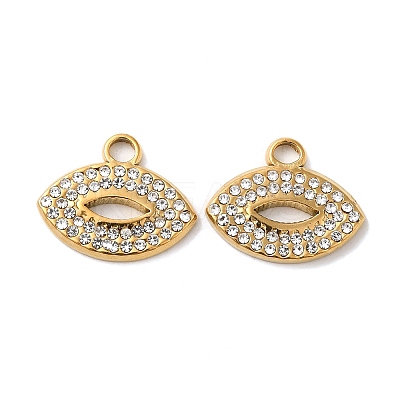 201 Stainless Steel Rhinestone Pendants STAS-D088-27G-1
