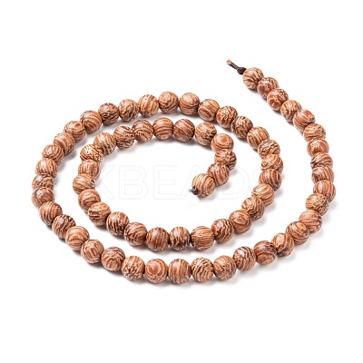 Wood Beads Strands WOOD-F008-03-B-1