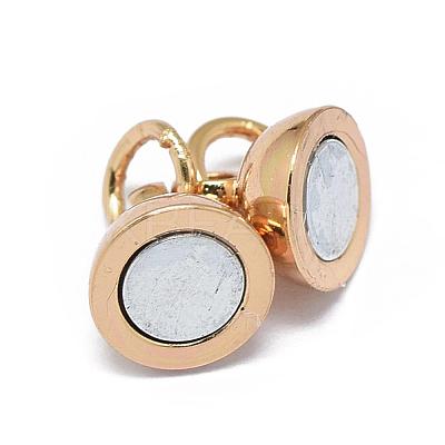 Rack Plating Brass Magnetic Clasps with Loops KK-F801-03A-LG-1