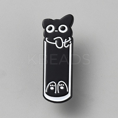 Cat Black Enamel Pins JEWB-CJC0013-04-1