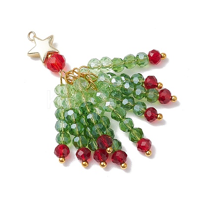 3Pcs Glass Beaded Tassel Big Pendants PALLOY-JF02983-1