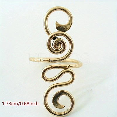 Boho Adjustable Brass Twisted Wire Wrapped Long Toe Rings FS-WGB3A04-01-1