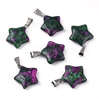 Star Dyed Natural Ruby in Zoisite Pendants X-G-Q367-19-1