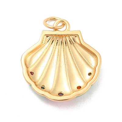 Eco-Friendly Brass Micro Pave Cubic Zirconia with Enamel Pendants LS-KK-K268-25G-1