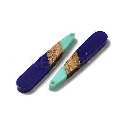 Opaque Resin & Walnut Wood Pendants RESI-D060-A-04-1