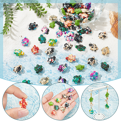 108Pcs 9 Colors Synthetic Turquoise Dyed Beads G-NB0005-43-1