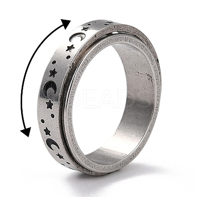 Non-Tarnish 203 Stainless Steel Rotating Spinner Fidget Band Rings for Anxiety Stress Relief RJEW-G118-01P-1