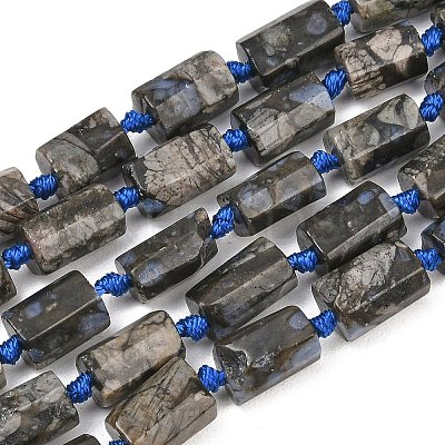 Natural Glaucophane Beads Strands G-A314-A08-01-1