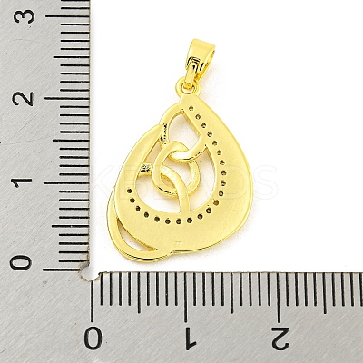 Brass Micro Pave Clear Cubic Zirconia Pendants KK-P263-05A-G-1