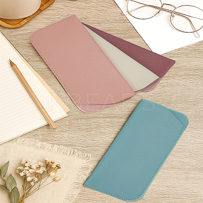4Pcs 4 Colors Imitation Leather Slip-in Glasses Case AJEW-LP0002-30A-1
