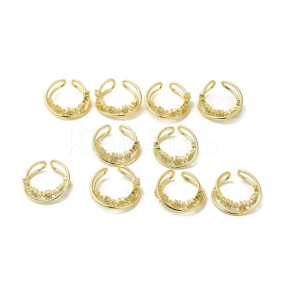Clear Cubic Zirconia Criss Cross with Star Cuff Earring EJEW-H092-01G-1