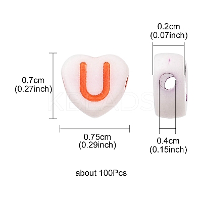 Opaque Acrylic Heart Beads SACR-YW0001-54-1