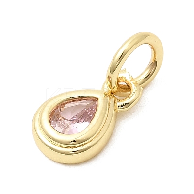 Brass Cubic Zirconia Charms KK-G554-02E-03-1