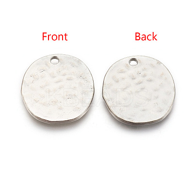 Alloy Blank Flat Round Hammered Pendants LS-PALLOY-M031-07P-NF-1