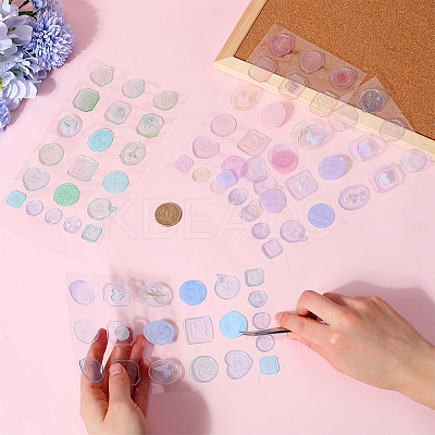 4 Sheets 4 Colors Epoxy Resin Adhesive Stickers STIC-CP0001-13-1
