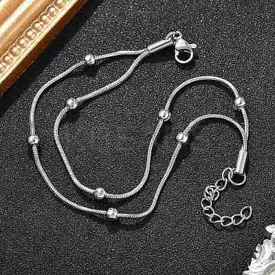 304 Stainless Steel Satellite Chains Multi-strand Bracelets for Men Women BJEW-Q038-11P-1