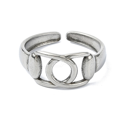 304 Stainless Steel Cuff Rings for Women RJEW-M019-47G-1