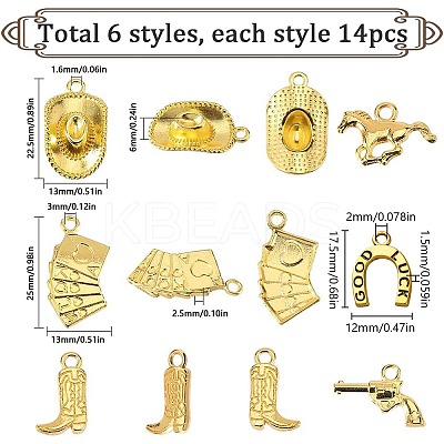 84Pcs 6 Styles Alloy Pendants FIND-SC0013-31-1