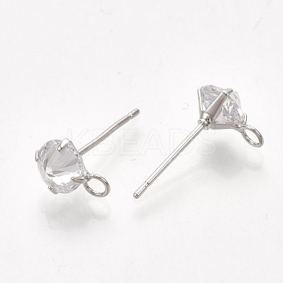 Brass Stud Earring Findings KK-T035-123P-1